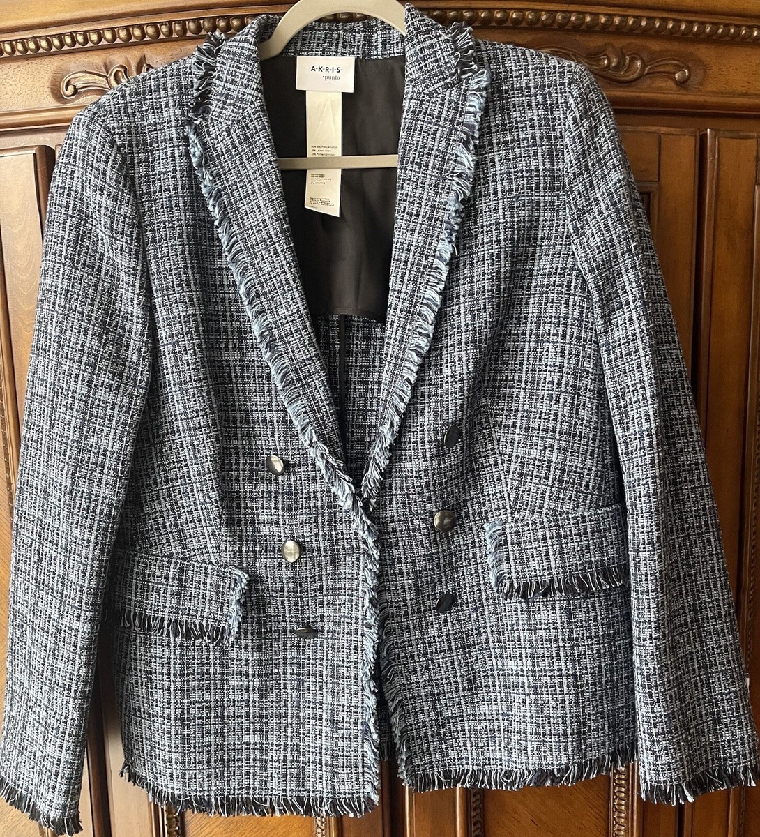 【最安値】AMERI FRINGE TWEED OVER JACKET Amherst Tweed Fringe Jacket | Talbots