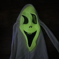 Máscara Scream Silly Ghostface Capucha Blanca Divertido Mundo Div Brilla en la Oscuridad **