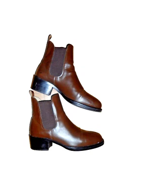BOTTINES MARRON FONCE TOUT CUIR "FANNY CHAUSSURES" P. 36 TBE!! - Photo 1/4