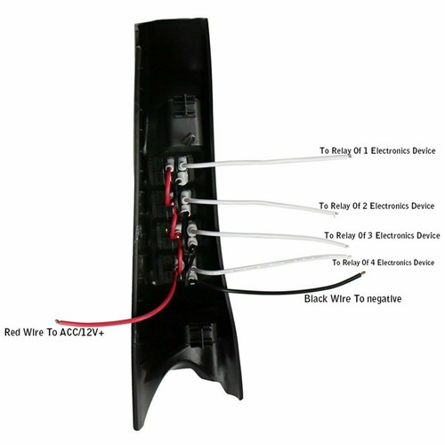 Black Left Side A-Pillar 4 Switch Pod Panel Kit Fit Jeep Wrangler JK 2011-2017 - Picture 5 of 12