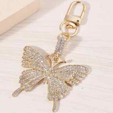 Glamorous Butterfly Shaped Keychain Key Ring Purse Handbag Car Charm Backpack