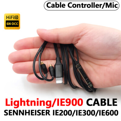 Hifi Occ DAC Earphone Cable for Sennheiser IE200 IE300 IE600 IE900 Mic Control