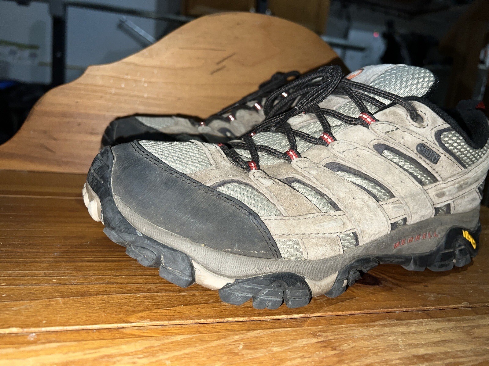 Merrell Moab 2 J08871W Vibram Waterproof Size 10 W Grey/Tan Used Hiking