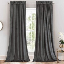 Set of 2 Velvet Heavyweight Rod Pocket Curtai...
