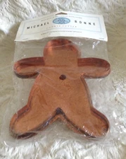 MICHAEL BONNE SOLID BRASS HAND MADE GINGERBREAD MAN COOKIE CUTTER, 8x7"