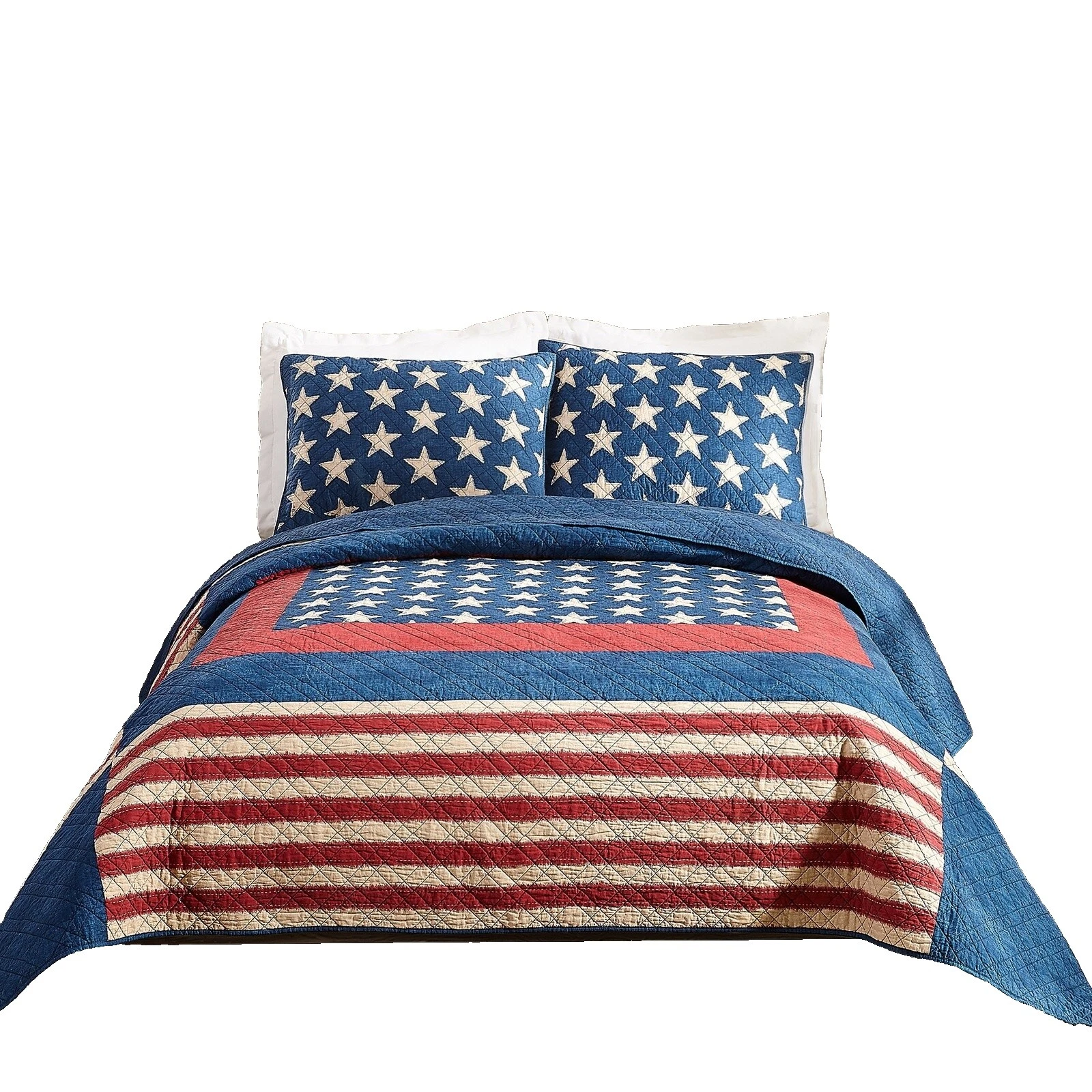 Cotton Flag Print Quilts, Bedspreads & Coverlets