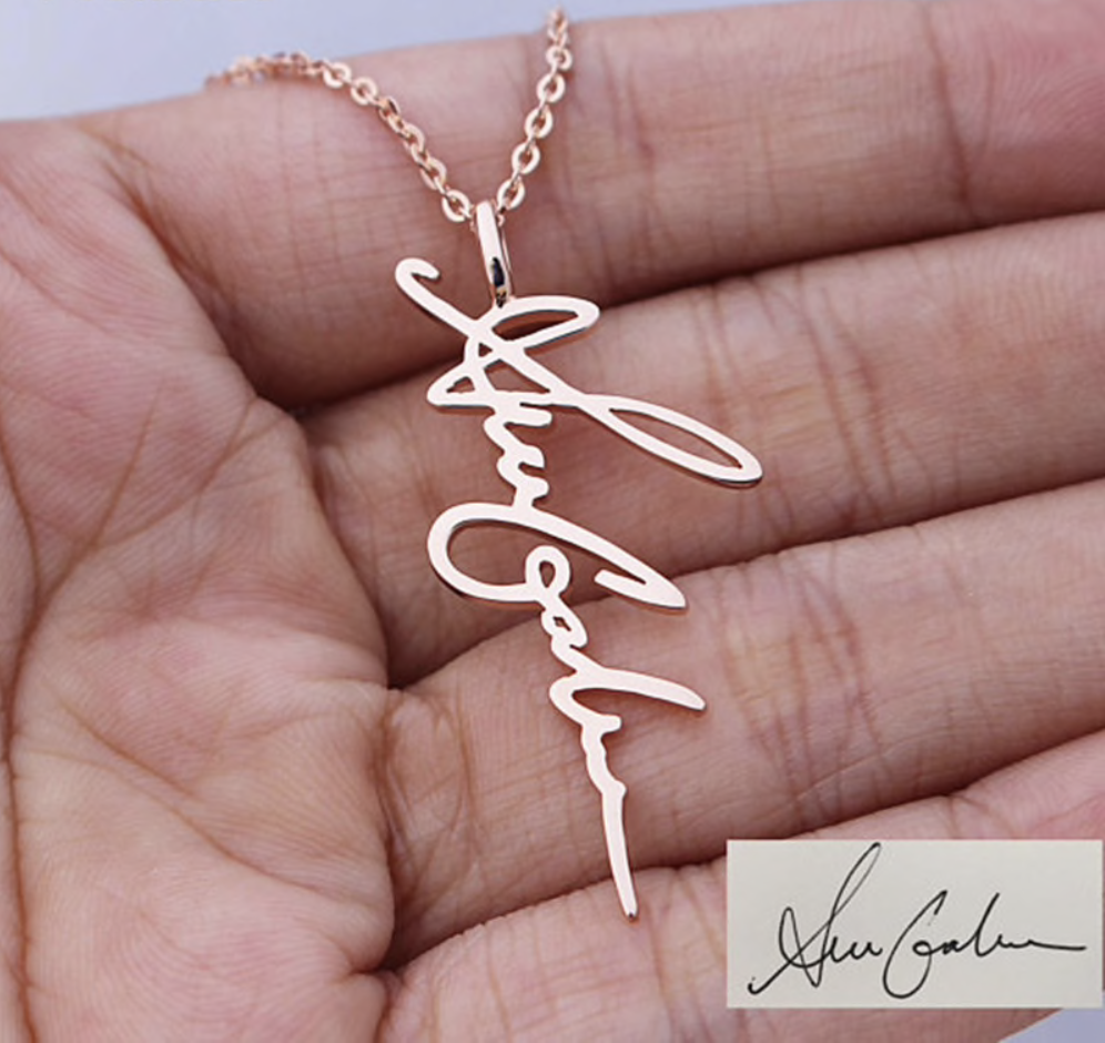 Of A Loved Ones Handwriting Custom Signature Necklace Sterling