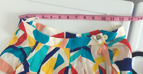 VTG Matthew Lombardi Maggy London Colorful Geometric Half Button Midi Skirt 6 - Picture 7 of 8