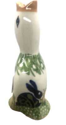 Polish Pottery Pie Bird P324 Bunny Rabbit 4'' Highly Collectible Easter