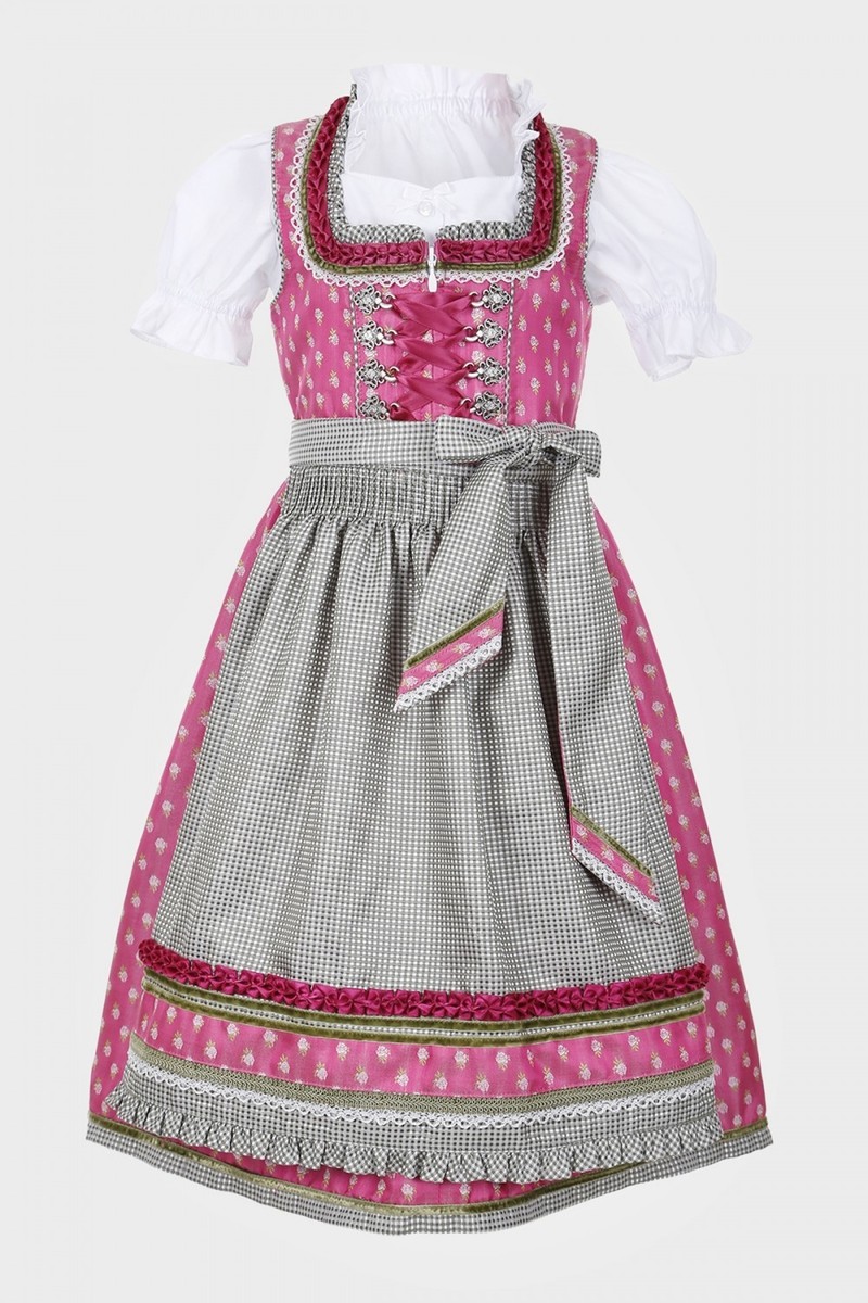Dirndl Mädchen Kinder - Bayrische Tracht Für Oktoberfest & Feste
