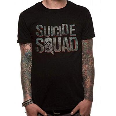 SUICIDE SQUAD Damen Logo T-Shirt, schwarz, Small