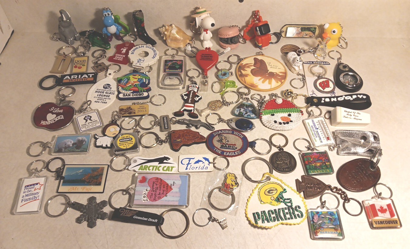 Vtg To Now Keychain Lot States Places Souvenir Old Keychains Some Rare