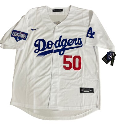 Mookie Betts Los Angeles Dodgers LA Medium M New Champion Patch 2020 Jersey  RARE