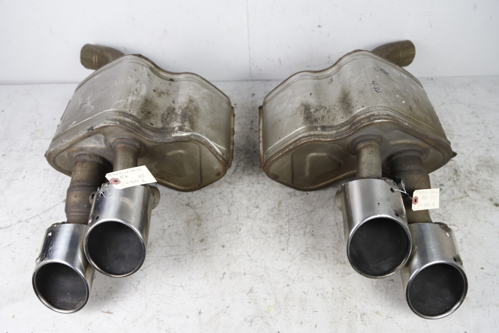 2014 - 2020 MASERATI GHIBLI S LEFT & RIGHT MUFFLER EXHAUST SET OEM 82K