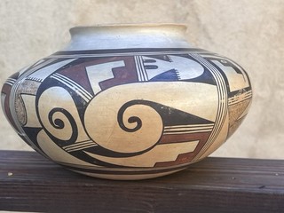 Old Native American Hopi Tewa Polychrome Pottery Sikyatki Bowl 12” Sadie Adams