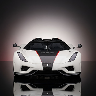 KOENIGSEGG REGERA WHITE BLACK CARBON 1/18 AUTOART HYPERCAR  79027