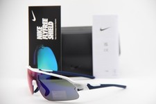 NEW NIKE FLYFREE SHIELD TEAM IF1107X 101 WHITE BLUE AUTHENTIC SUNGLASSES 72-5