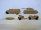 Marx  Desert Fox / Complete Set of U.S. Tanks / Vehicles / Desert Tan  (A)