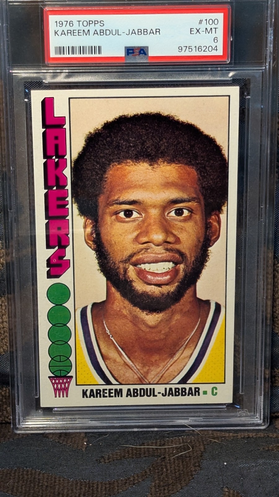 1976-77 Topps Kareem Abdul-Jabbar #100 PSA 6 Lakers HOFer Vintage Basketball