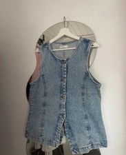 Canda Damen Jeansweste Blau Gr. 44 Kurz Ärme...