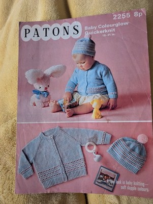 Vintage Patons Baby Outfit Counterglow Strickanleitung 2255 (Kpf)