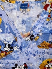 Disney Mickey Mouse, Christmas Scrub Top, Minnie, Pluto, Size Medium