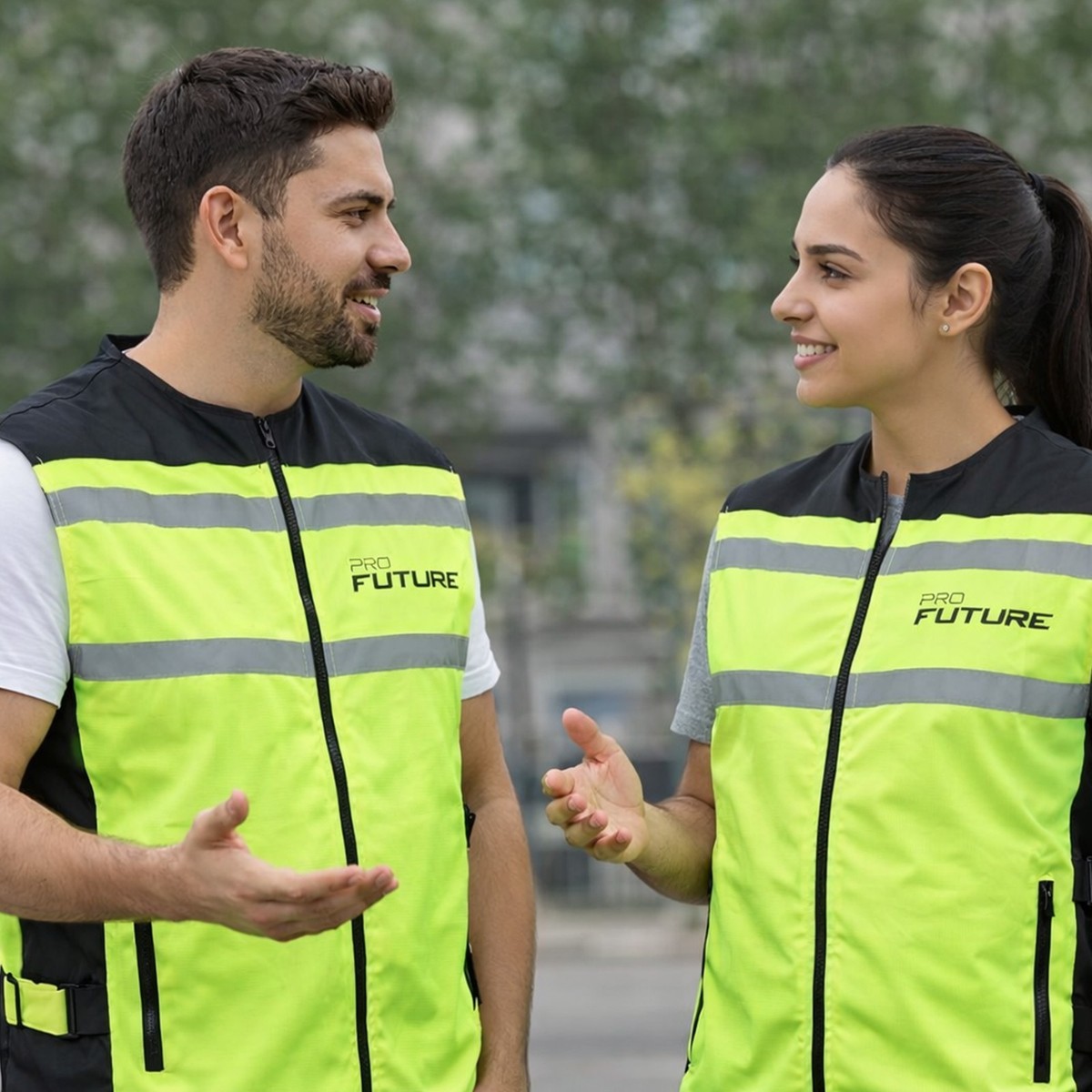 Fashion Graphic Gilet Alta visibilità Security Sicurezza Staff Crew Catarifrangente Giubbotto ISO EN20471 (L/XL