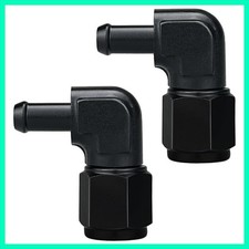 10AN Female to 3/8 Barb 90 Degree Hose Fitting Adapter Swivel Aluminum Black,...