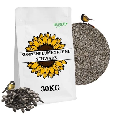 GARDENGURU 30kg Sonnenblumenkerne schwarz Wildvogelfutter Vogelfutter Ganzjahres Ernte 2025