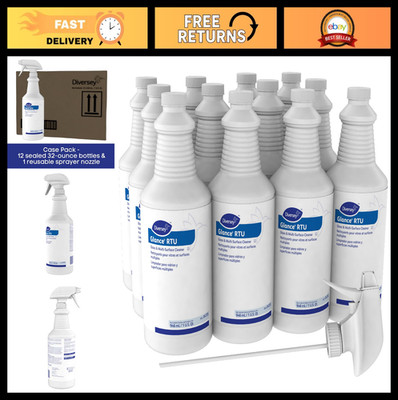 Multi-Surface & Glass Cleaner 32 oz, 12 Pack - Streak-Free Shine, Powerful Formu