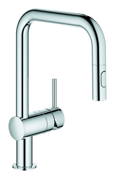 Grohe Minta Einhand-SpüLtischbatterie Mit Ausziehbarer Brause U-Auslauf - Chrom-image