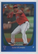 2011 Bowman Chrome Blue Refractor 19/150 Alexi Ogando #206 z6b