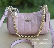 NWT Coach CDY83 Teri Shoulder Bag With Quilting Crinkle leather IM/CARNATION