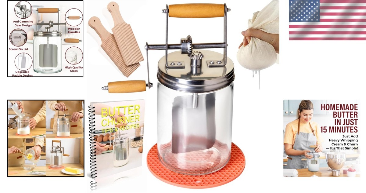 Dazey Butter Churn - Hand Crank Butter Churner- Manual Butter