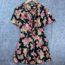 Vintage Carole Little Dress 6 Dark Romantic Y2K 90s Lightweight Tie Front