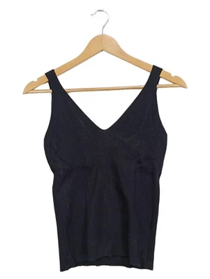 Mango Top Femme Noir Basic Côtelé Col V (EU 40, INT L) - Photo 1/3
