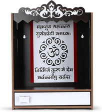 Handcrafted Wooden Mandir Temple | Elegant Pooja Cabinet for Home Blessings