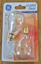 Ge Crystal Clear 40w, 320 Lumen Faceted Ceiling fan A15 intermediate 2 Bulbs