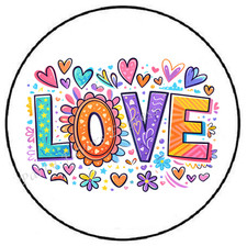 LOVE COLORFUL HEARTS VALENTINES DAY ENVELOPE SEALS LABELS STICKERS PARTY FAVORS