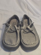 Womens - Hey Dude Wendy Size 7 US Herringbone Gray- Canvas Slip on