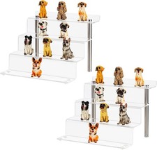 Acrylic Riser Shelf 4 Tier Clear Display Stand for Collectibles Pop Figures