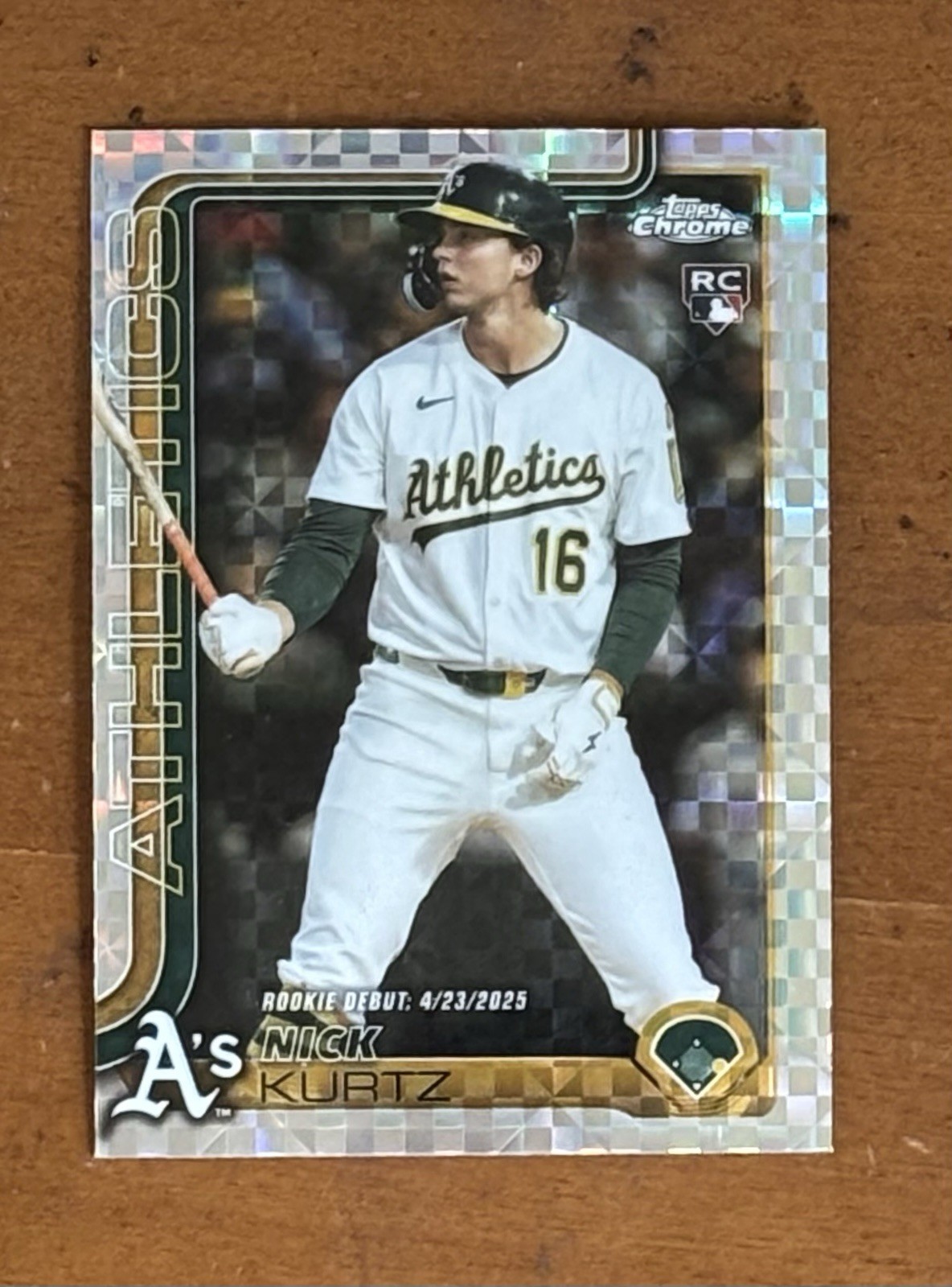 2025 Topps Chrome Update Nick Kurtz Rookie RC SP Xfractor USC180 Athletics