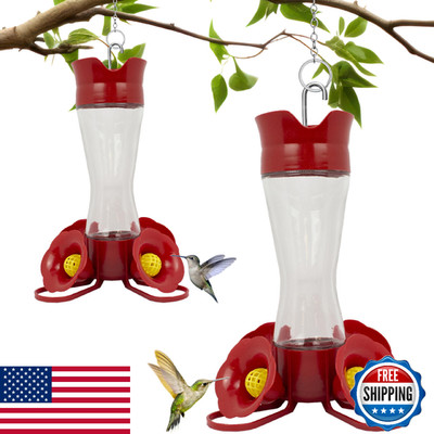 Perky-Pet Hummingbird Feeder, 8oz, Ant Moat, Bee Guards, Perches (2-Pack)
