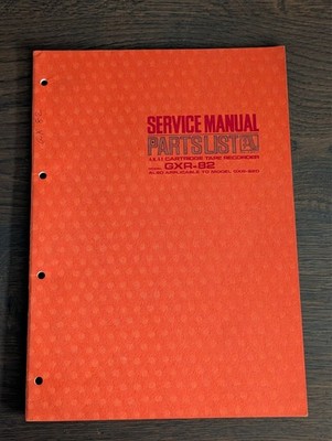 Akai GXR-82 8-Track Service Manual Parts List Original