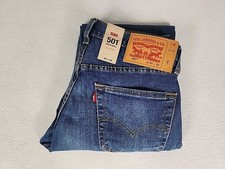 Levi's 501 Original Regular Button Fly Straight Jeans 30X32 Men's Blue Stretch