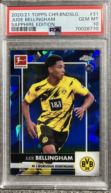 PSA 10 Jude Bellingham SAPPHIRE Rookie 2020/21 Topps Chrome Bundesliga RC #31