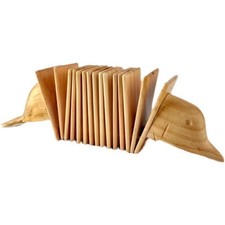 Holz-Guiro in Delfinform Naturbelassen Guiro Handgeschnitzt f&uuml;r Fr&uuml;hf&ouml;rderung