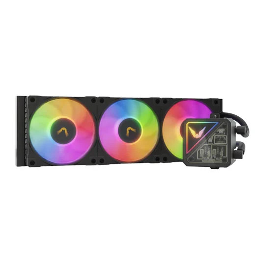 Valkyrie V360 Lite ARGB LCD AIO Hydro CPU Cooler, Black, 3 x 120mm B12 fans, 3.5