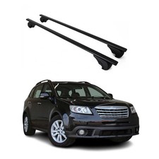For Subaru Tribeca 2008-2014 Omac Black Raised Roof Rails Cross Bars
