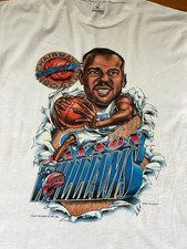 Original VTG Jayson Williams NBA T Shirt NJ Nets Big Head 1995 XL Used Cartoon